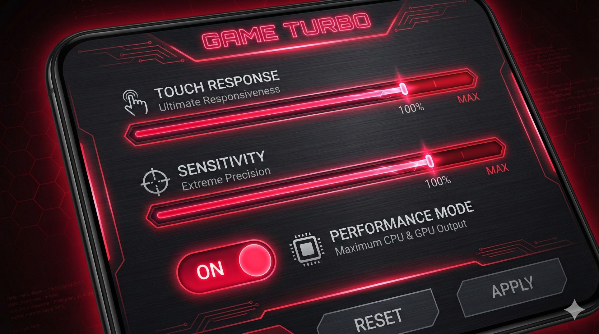 Game Turbo settings menu showing performance boost toggle