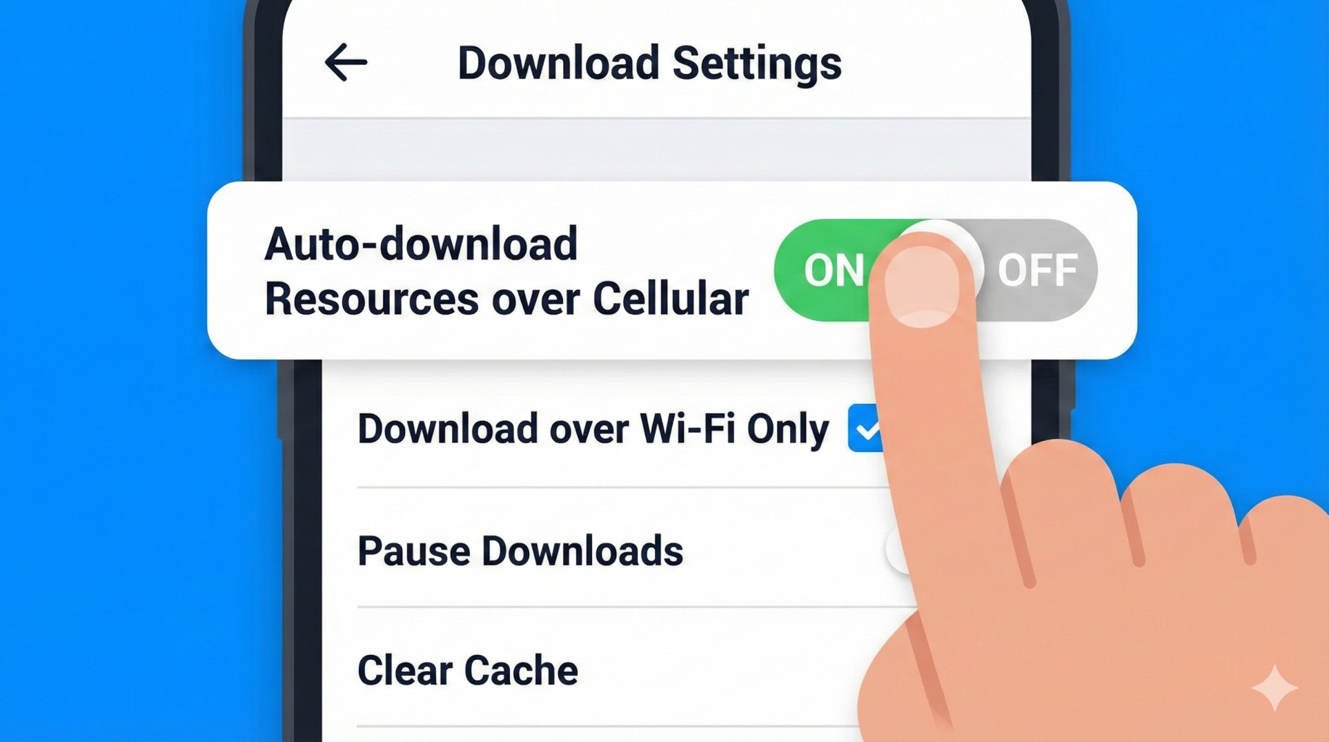Game settings showing auto download disabled